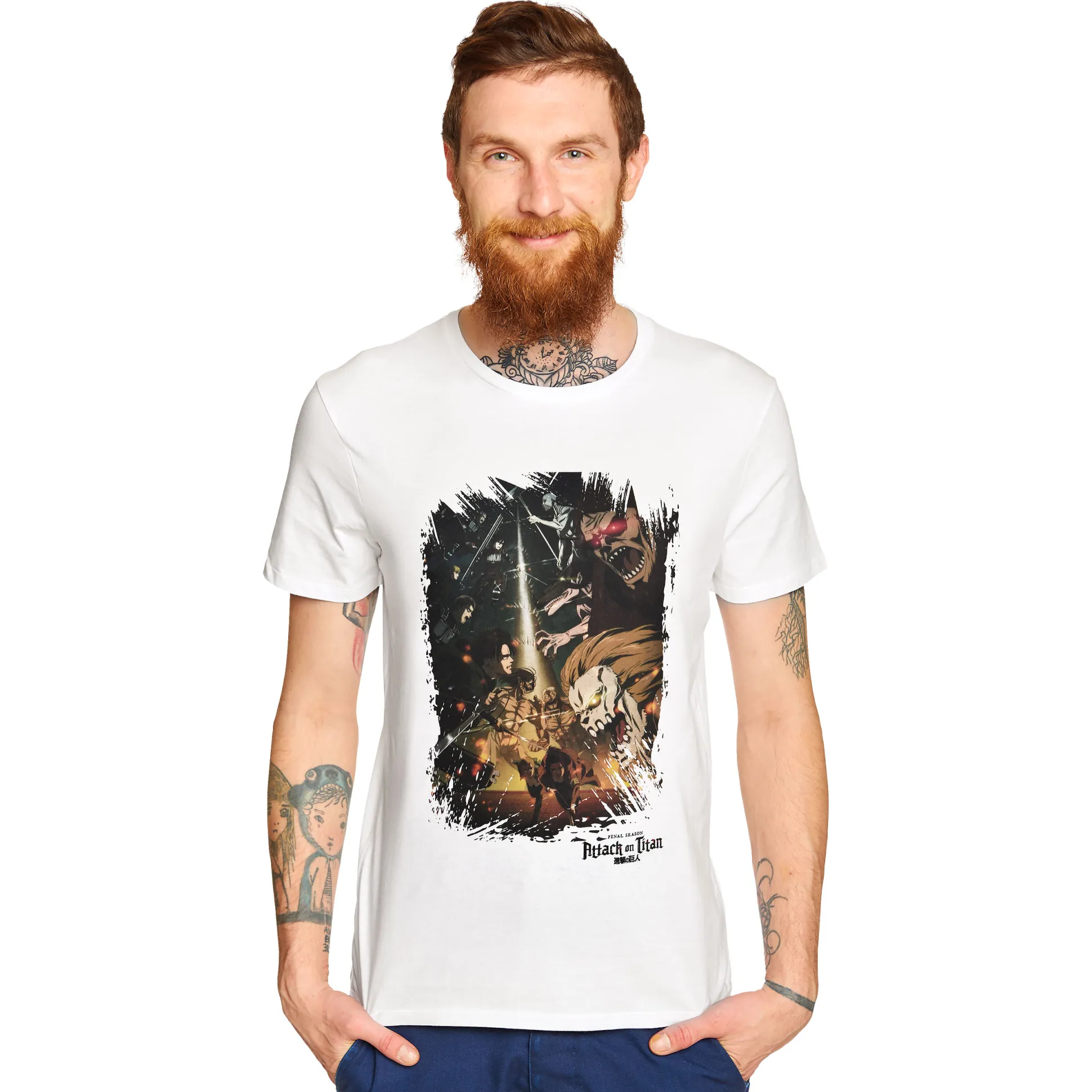 Attack on Titan - Seizoen 4 T-shirt wit