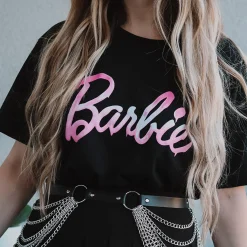 Barbie - Gesmolten Logo T-Shirt zwart