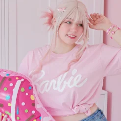 Barbie - Logo T-shirt roze