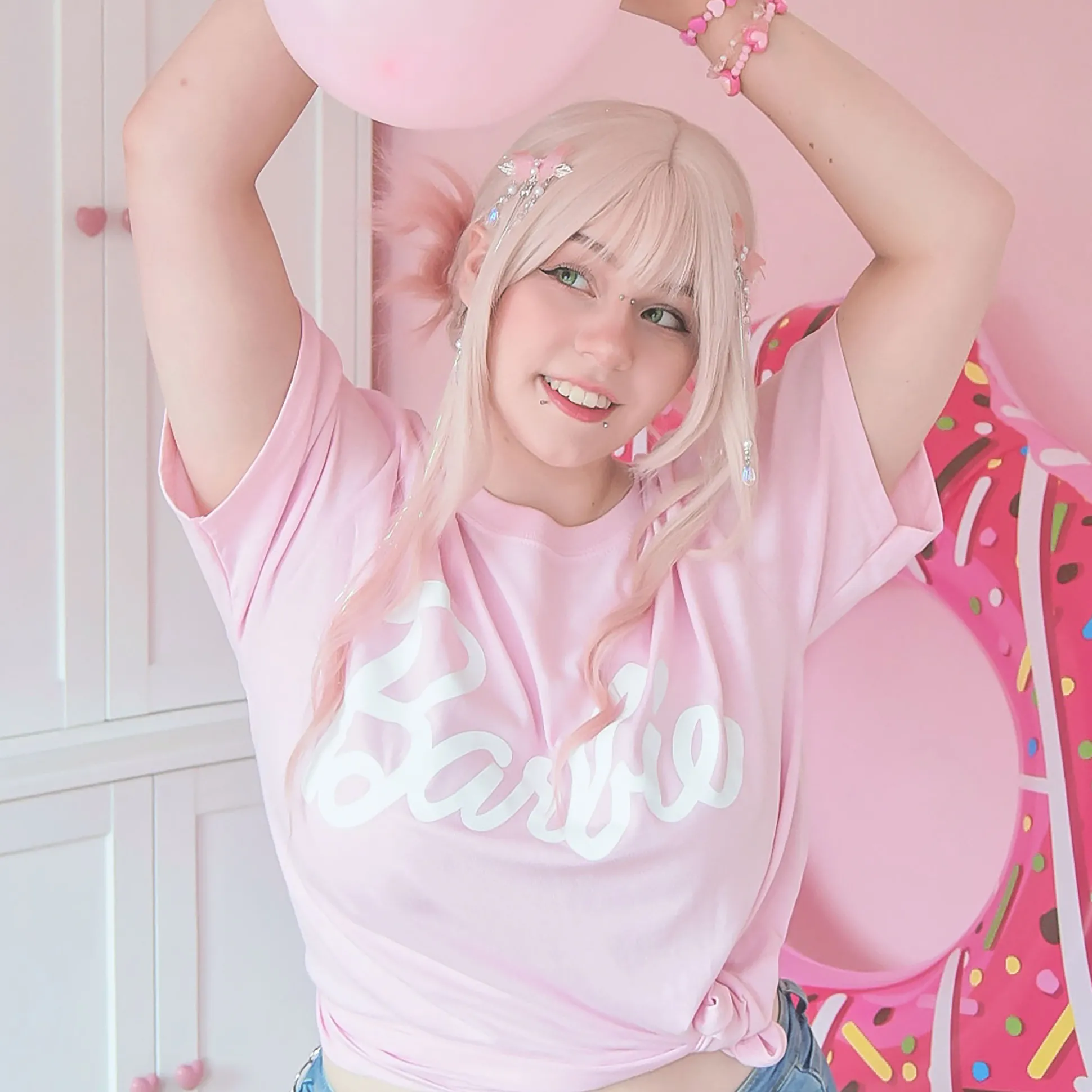 Barbie - Logo T-shirt roze