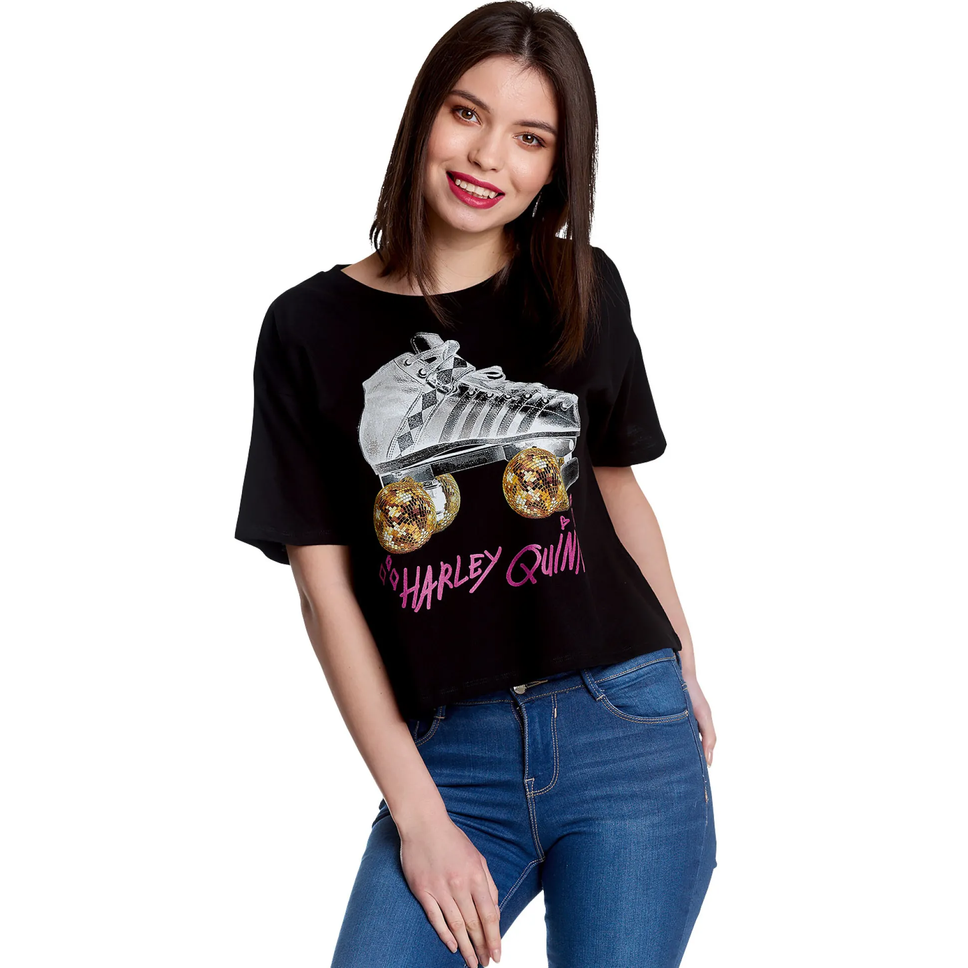 Birds of Prey - Harley Roller Skates Crop Top Dames zwart
