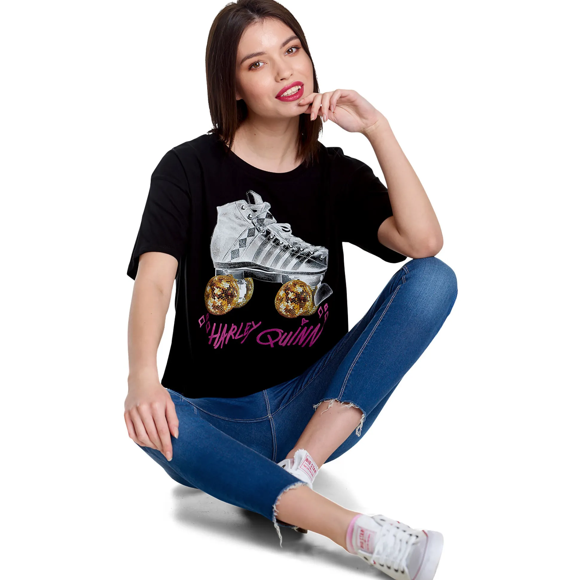 Birds of Prey - Harley Roller Skates Crop Top Dames zwart