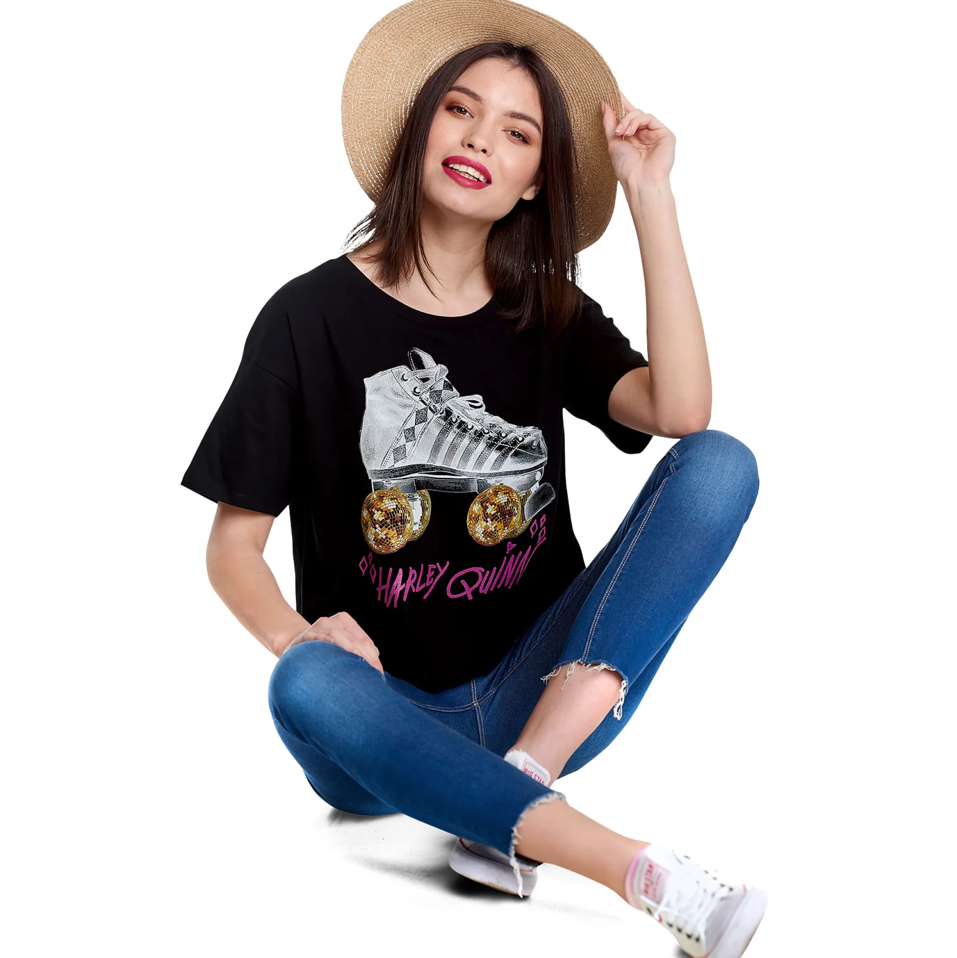 Birds of Prey - Harley Roller Skates Crop Top Dames zwart