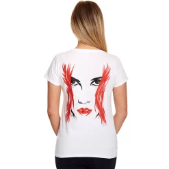 Black Widow - Groot Gezicht Dames T-shirt Wit