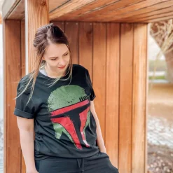 Boba Face T-shirt voor Star Wars Fans zwart