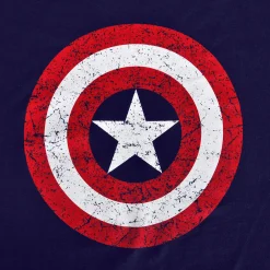 Captain America - Distressed Shield Logo T-Shirt Blauw