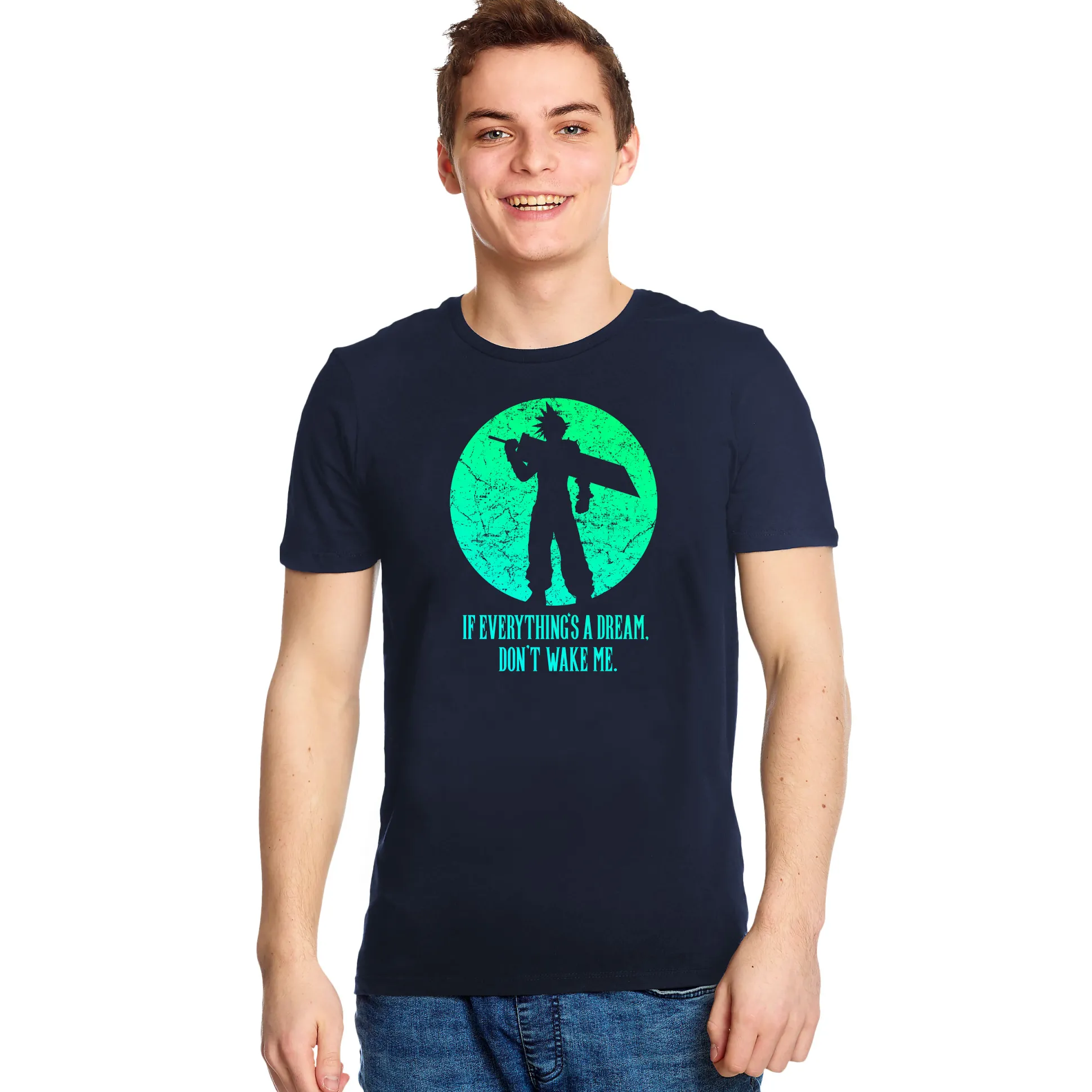 Cloud Strife T-shirt voor Final Fantasy Fans blauw