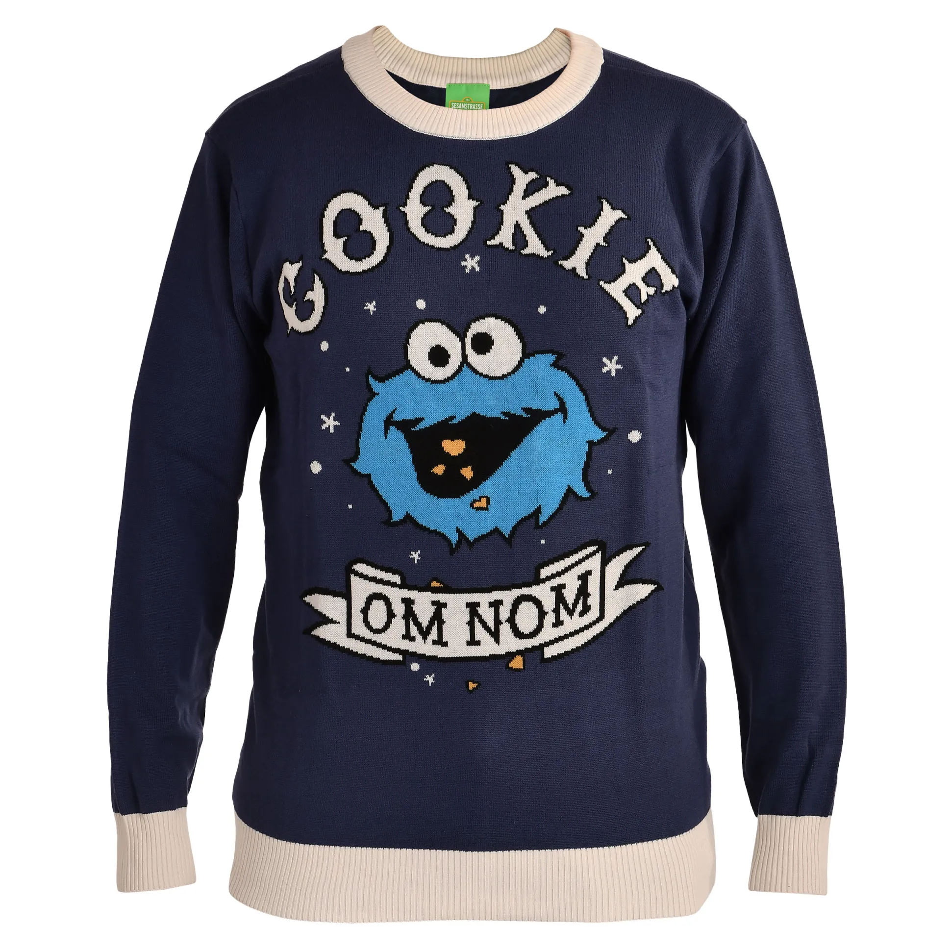 Cookie Monster Cookie Om Nom Gebreide Trui - Sesamstraat