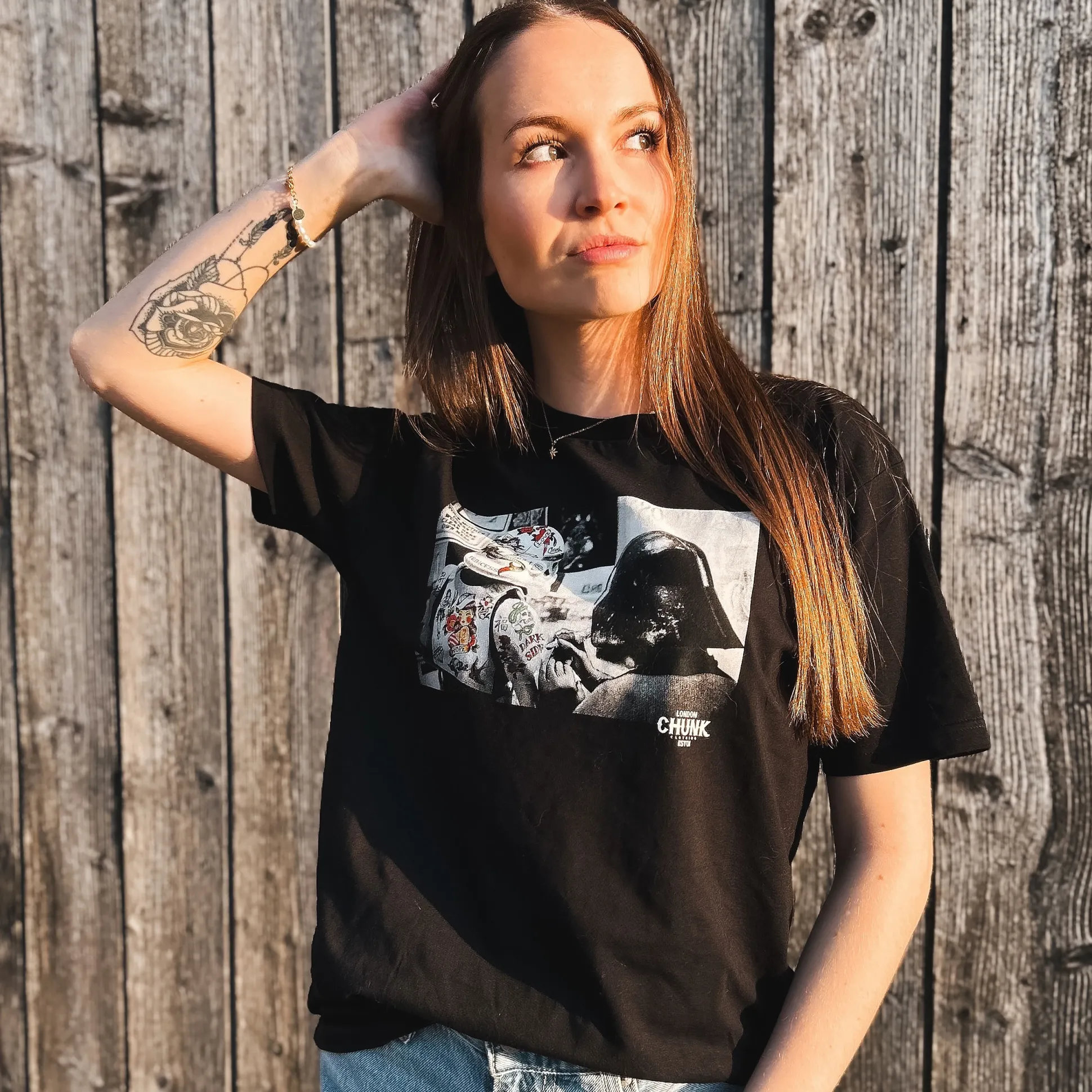 Dark Side Tattoo T-Shirt voor Star Wars Fans Zwart