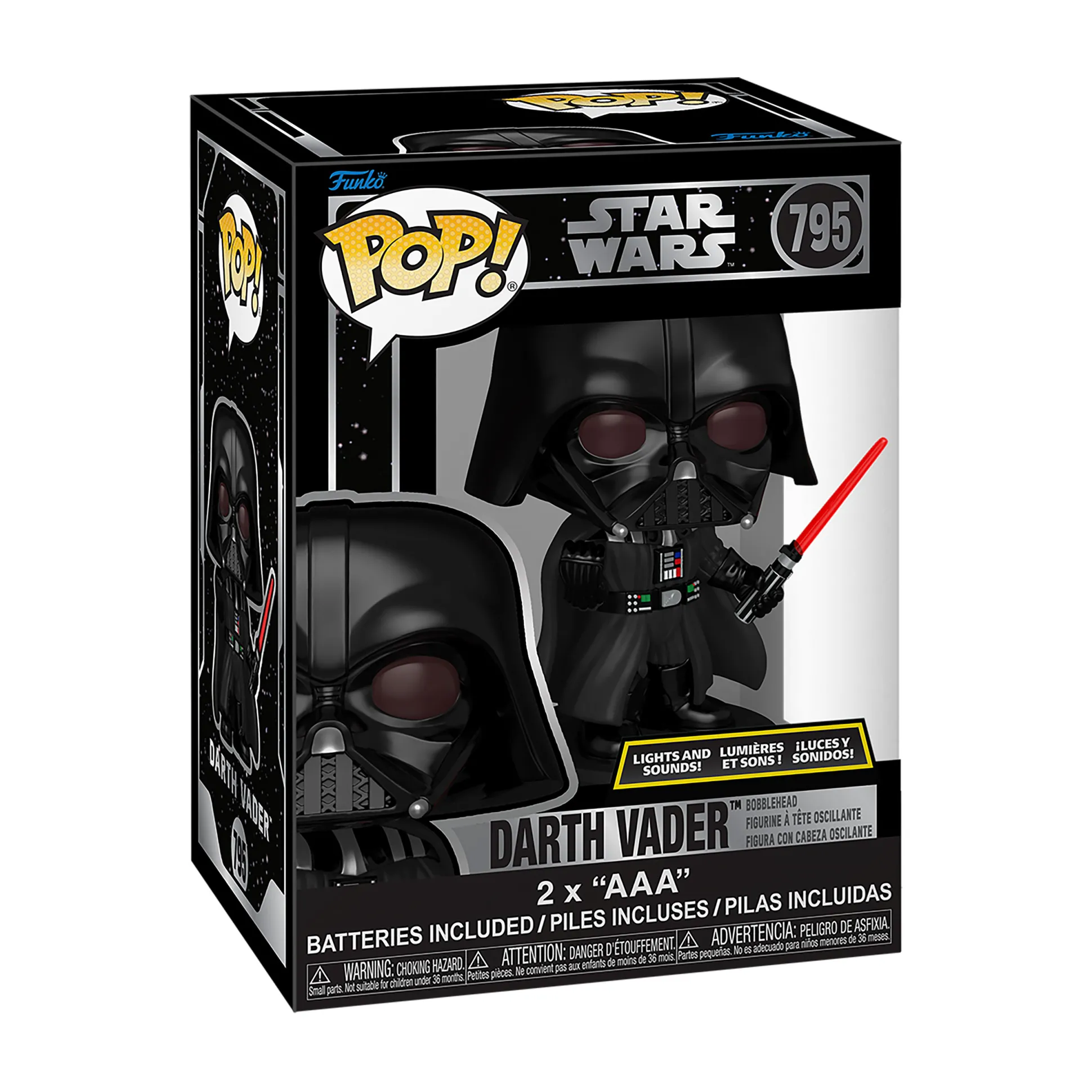 Darth Vader Funko Pop bobblehead-figuur met licht en geluid - Star Wars