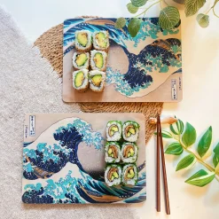 De grote golf bij Kanagawa - Katsushika Hokusai Ontbijtplankje 4-delige set