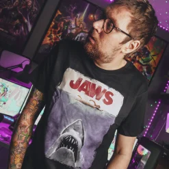 De Witte Haai - Jaws Poster Shirt Zwart