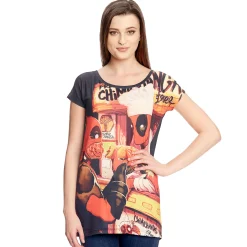 Deadpool - Chimichanga Meisjes Shirt Losse Pasvorm Zwart