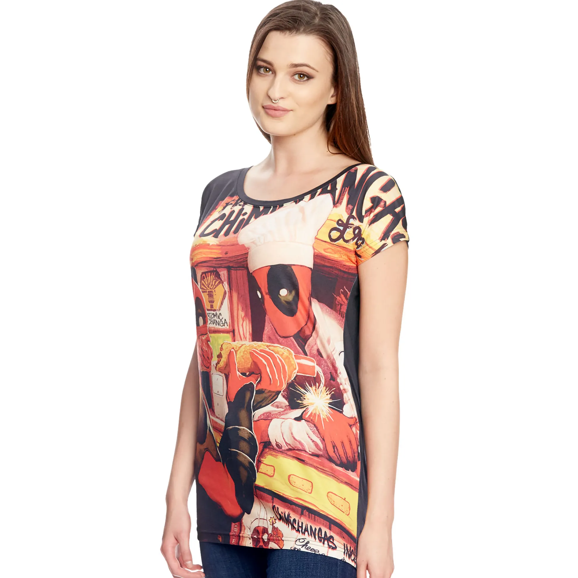 Deadpool - Chimichanga Meisjes Shirt Losse Pasvorm Zwart