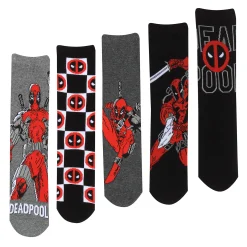 Deadpool - Logo en Pose Sokken 5-Pack in Cadeaubox