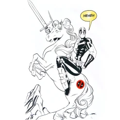 Deadpool - Unicorn Ride Dames Tanktop wit