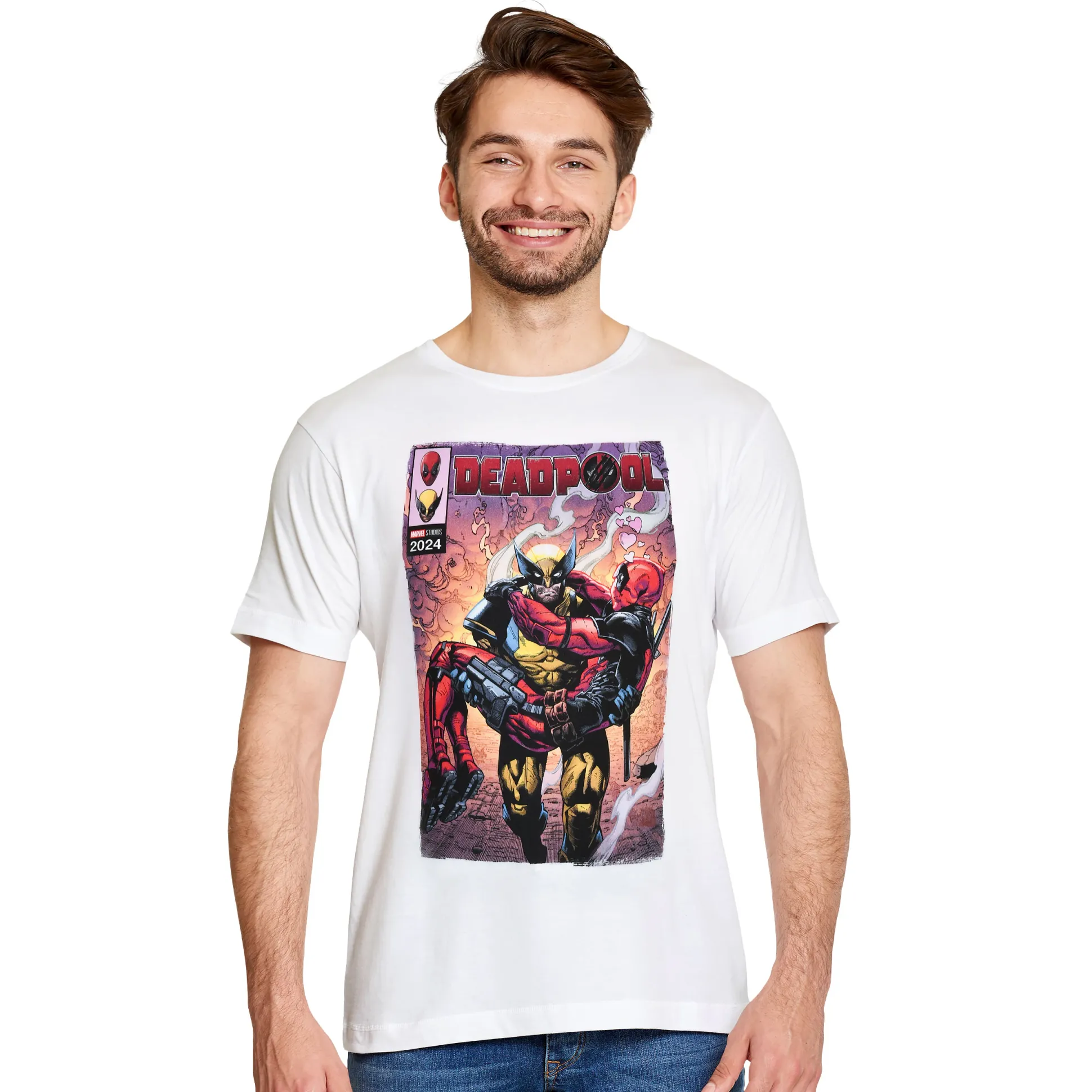 Deadpool en Wolverine Best Bubs Comics T-shirt wit