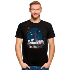 Elbenwald in Hamburg Skyline T-shirt zwart