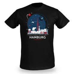 Elbenwald in Hamburg Skyline T-shirt zwart