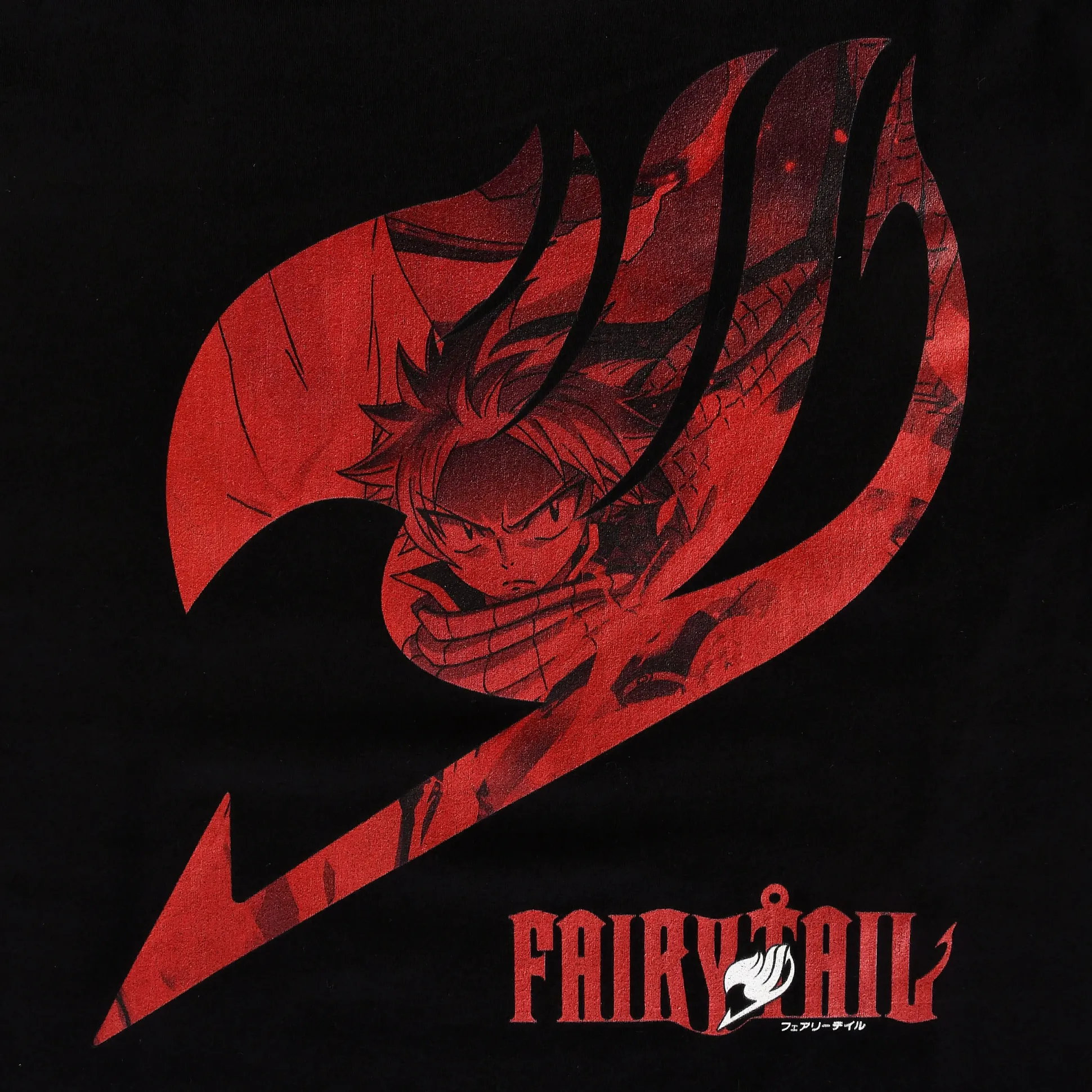 Fairy Tail - Logo met Natsu T-shirt zwart