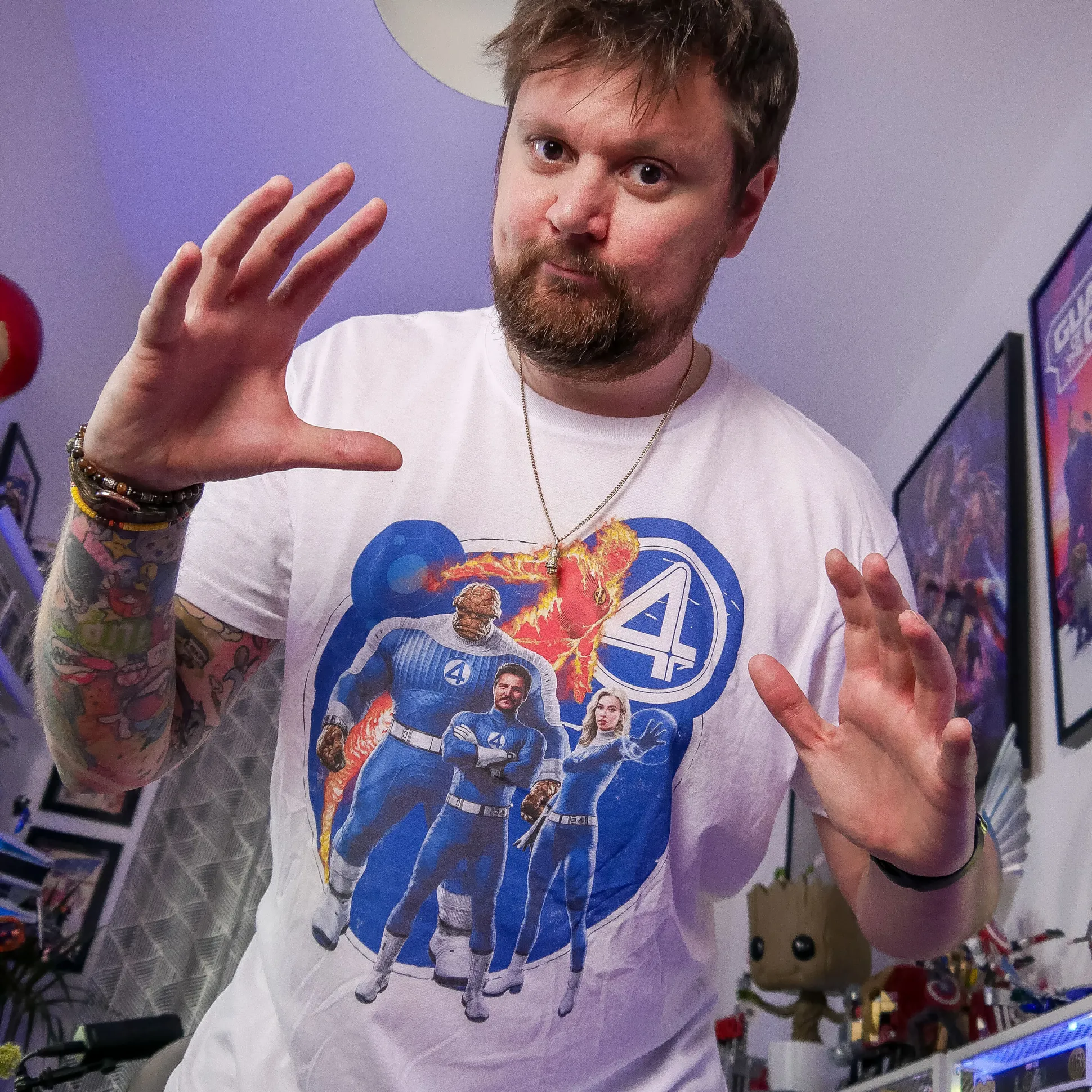 Fantastic Four - Groep T-Shirt wit