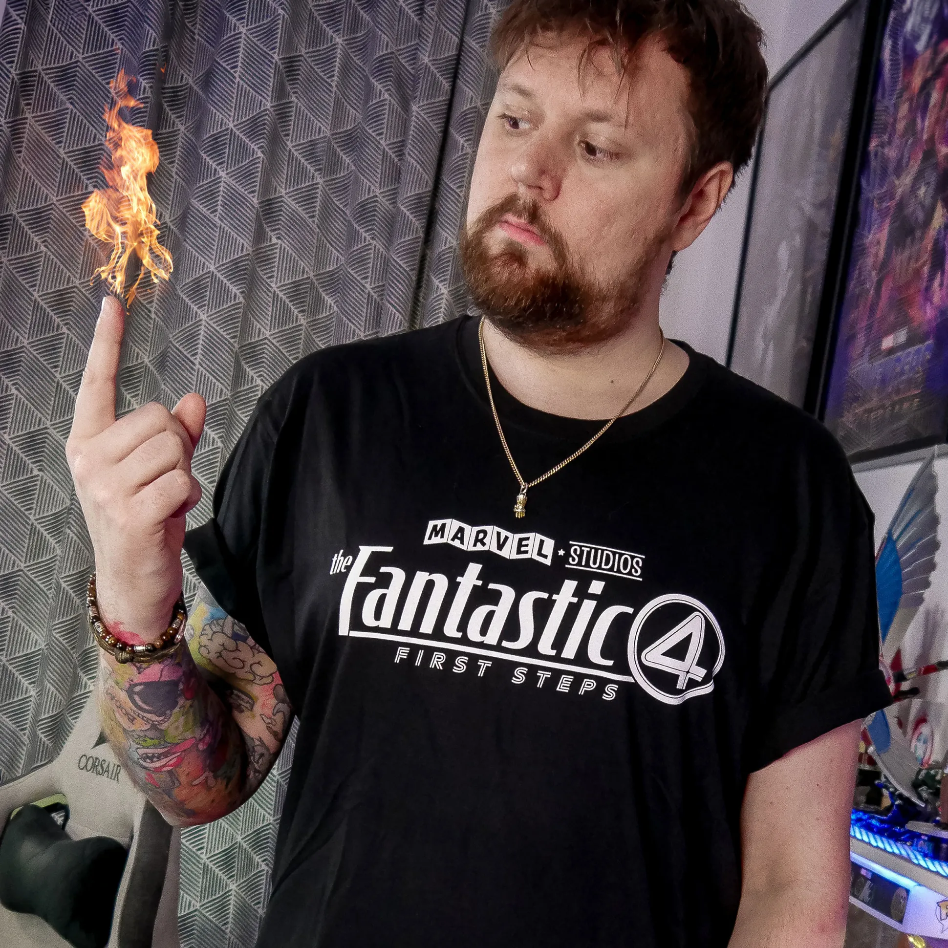 Fantastic Four - Logo T-Shirt Zwart