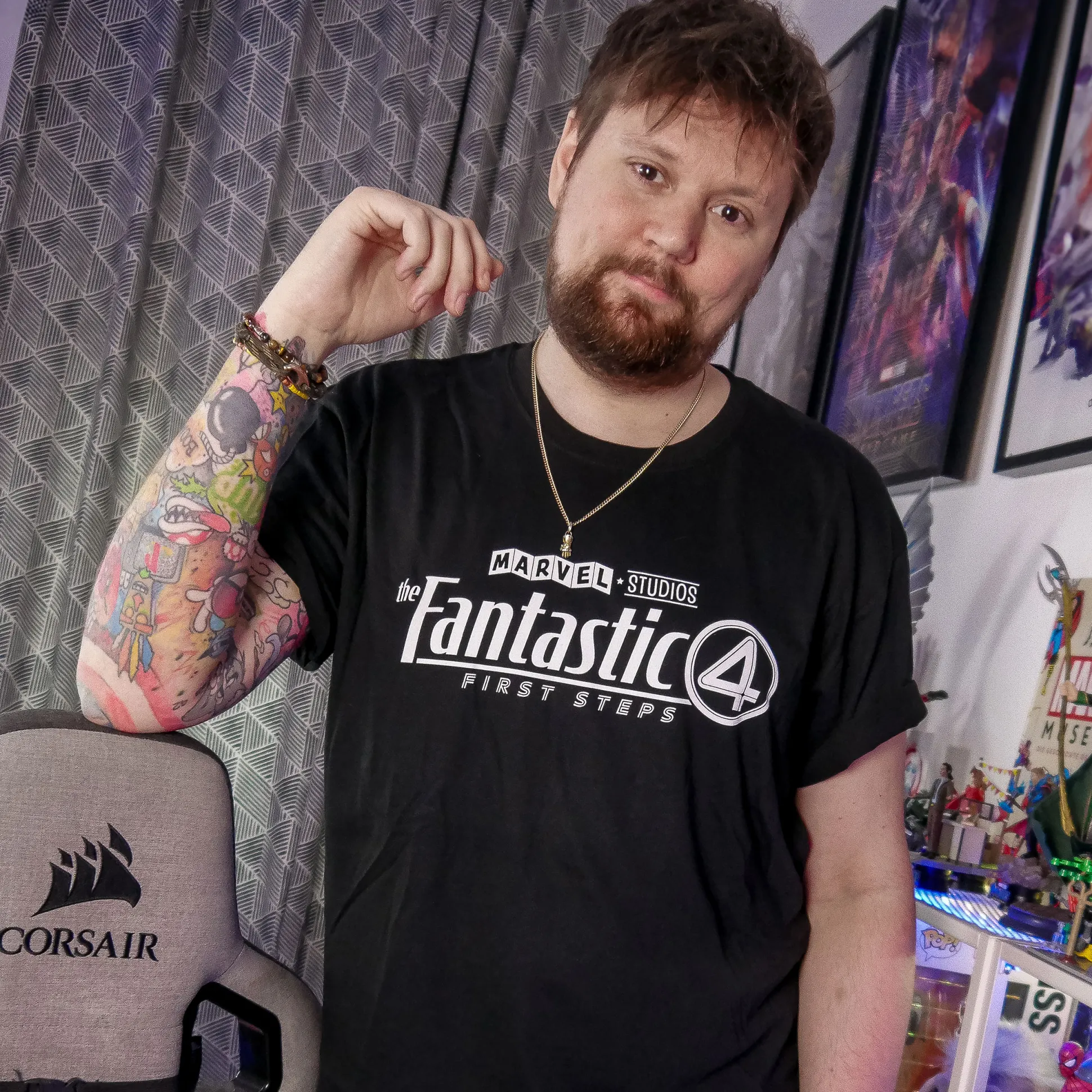 Fantastic Four - Logo T-Shirt Zwart