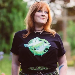 Ghostbusters - Glow in the Dark Slime Logo T-shirt Zwart