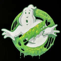 Ghostbusters - Glow in the Dark Slime Logo T-shirt Zwart