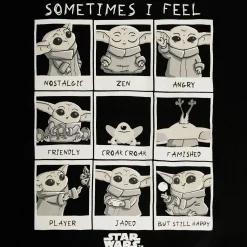 Grogu Emoties Dames T-Shirt Zwart - Star Wars The Mandalorian