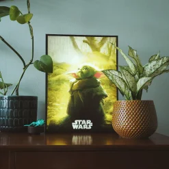 Grogu muurschildering met licht - Star Wars De Mandaloriaan