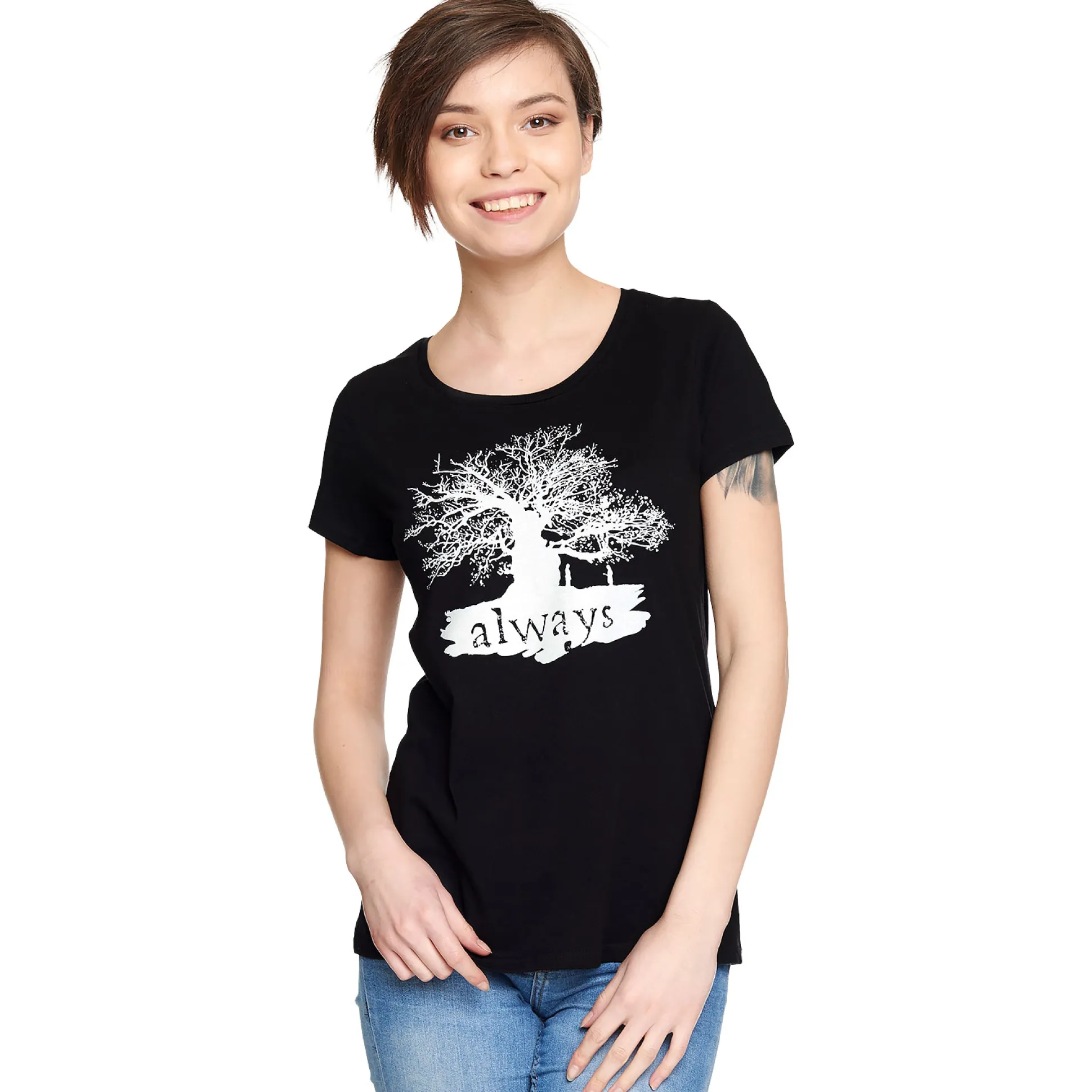 Harry Potter - Always Dames T-Shirt Zwart