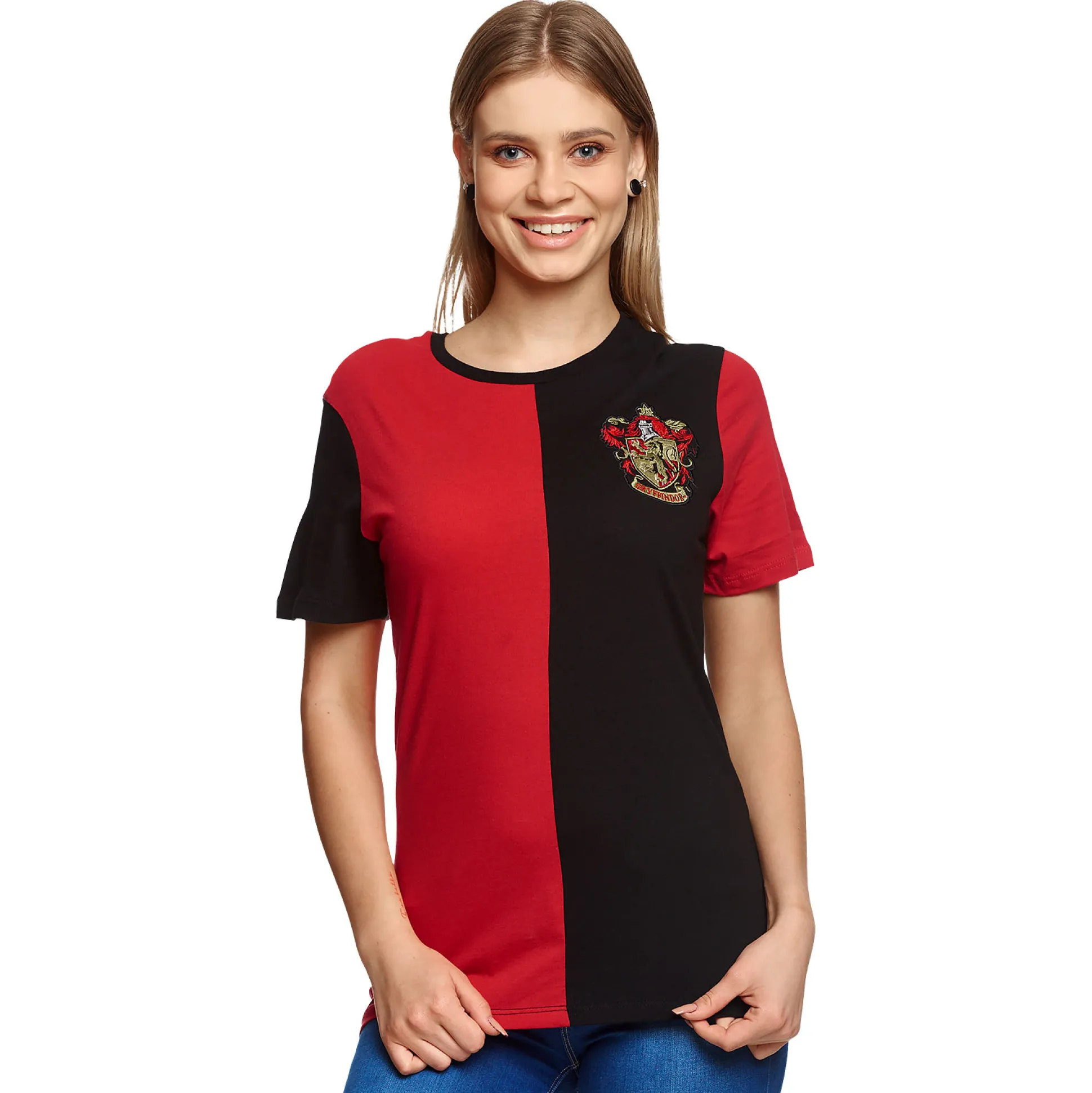 Harry Potter - Gryffindor Toernooi T-Shirt Rood-Zwart