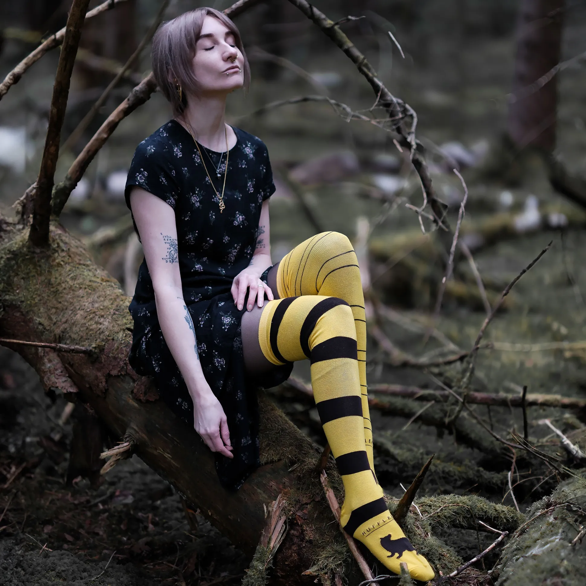 Harry Potter - Huffelpuf Overknee Sokken 2-Pack