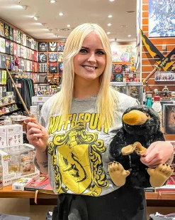 Harry Potter - Hufflepuff Wapen T-shirt grijs