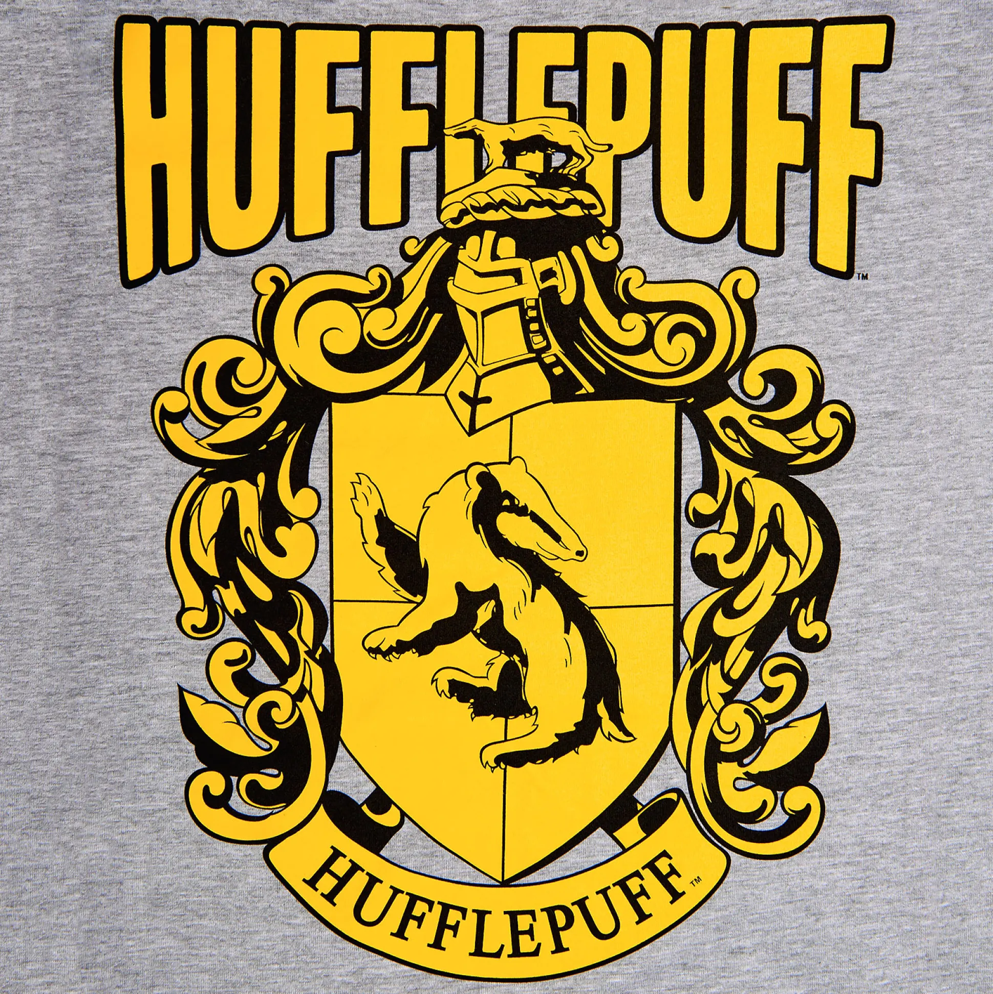 Harry Potter - Hufflepuff Wapen T-shirt grijs