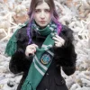 Harry Potter - Slytherin Gebreide Sjaal Grijs-Groen