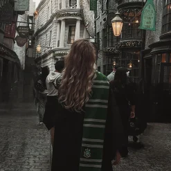 Harry Potter - Slytherin Gebreide Sjaal Grijs-Groen