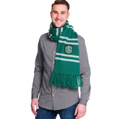 Harry Potter - Slytherin Gebreide Sjaal Grijs-Groen