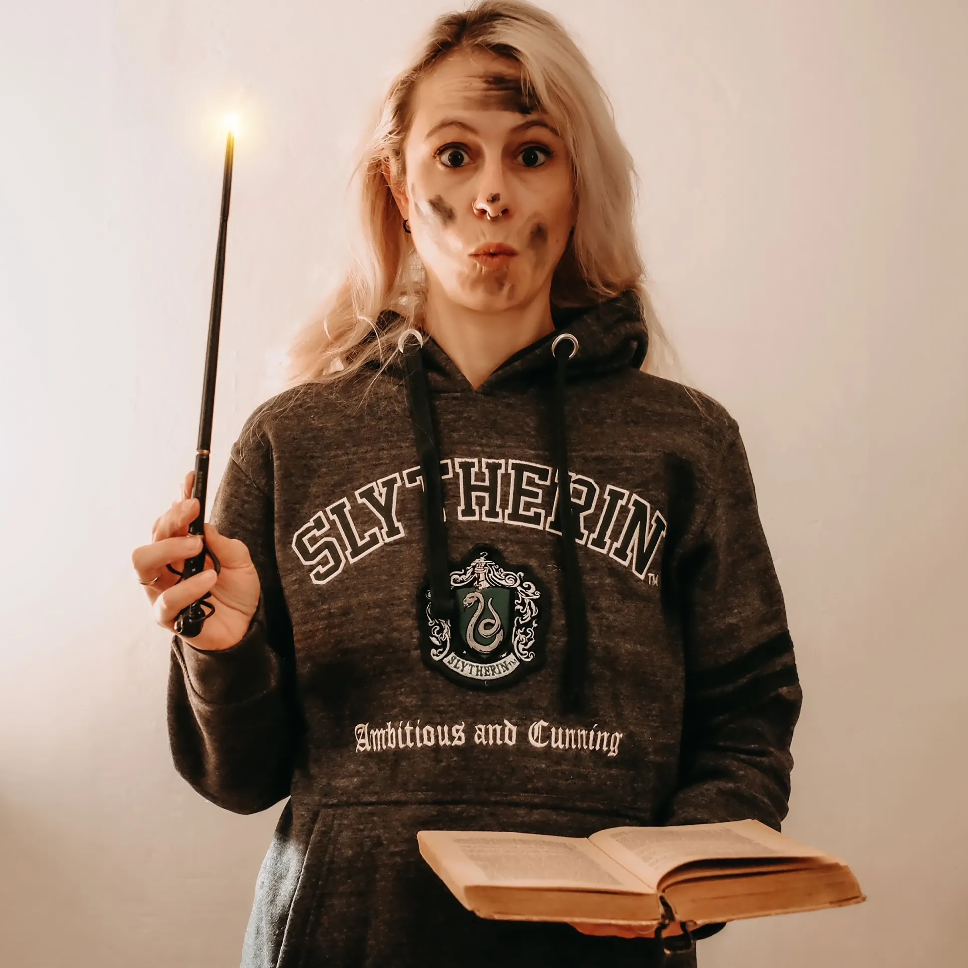 Harry Potter - Slytherin Wapen Premium Hoodie grijs
