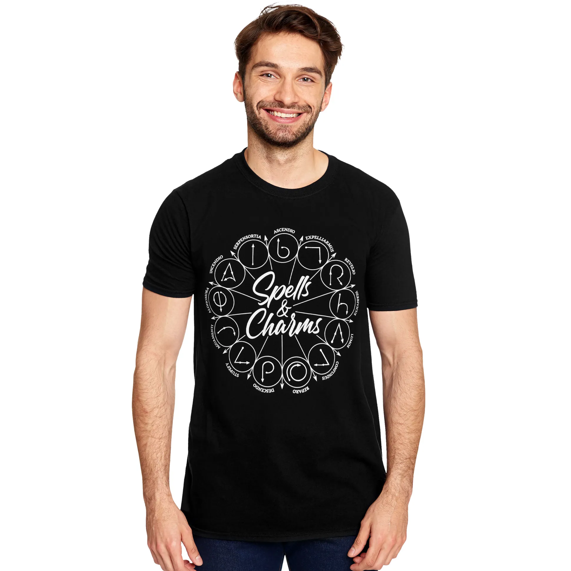 Harry Potter - Spells And Charms T-Shirt Zwart