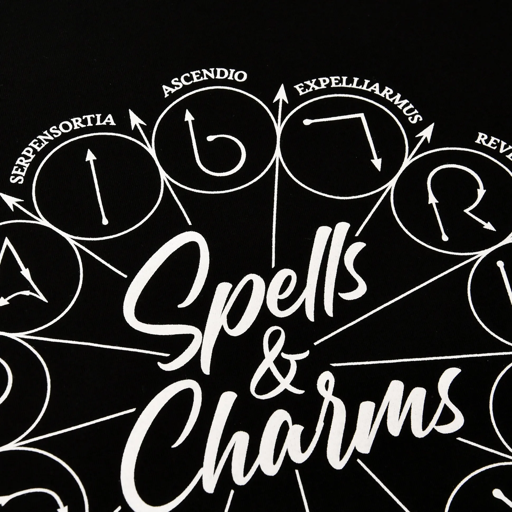 Harry Potter - Spells And Charms T-Shirt Zwart