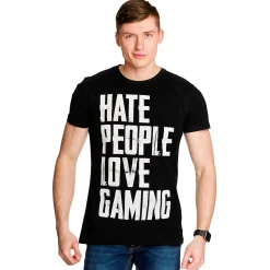 Hate People Love Gaming T-shirt zwart