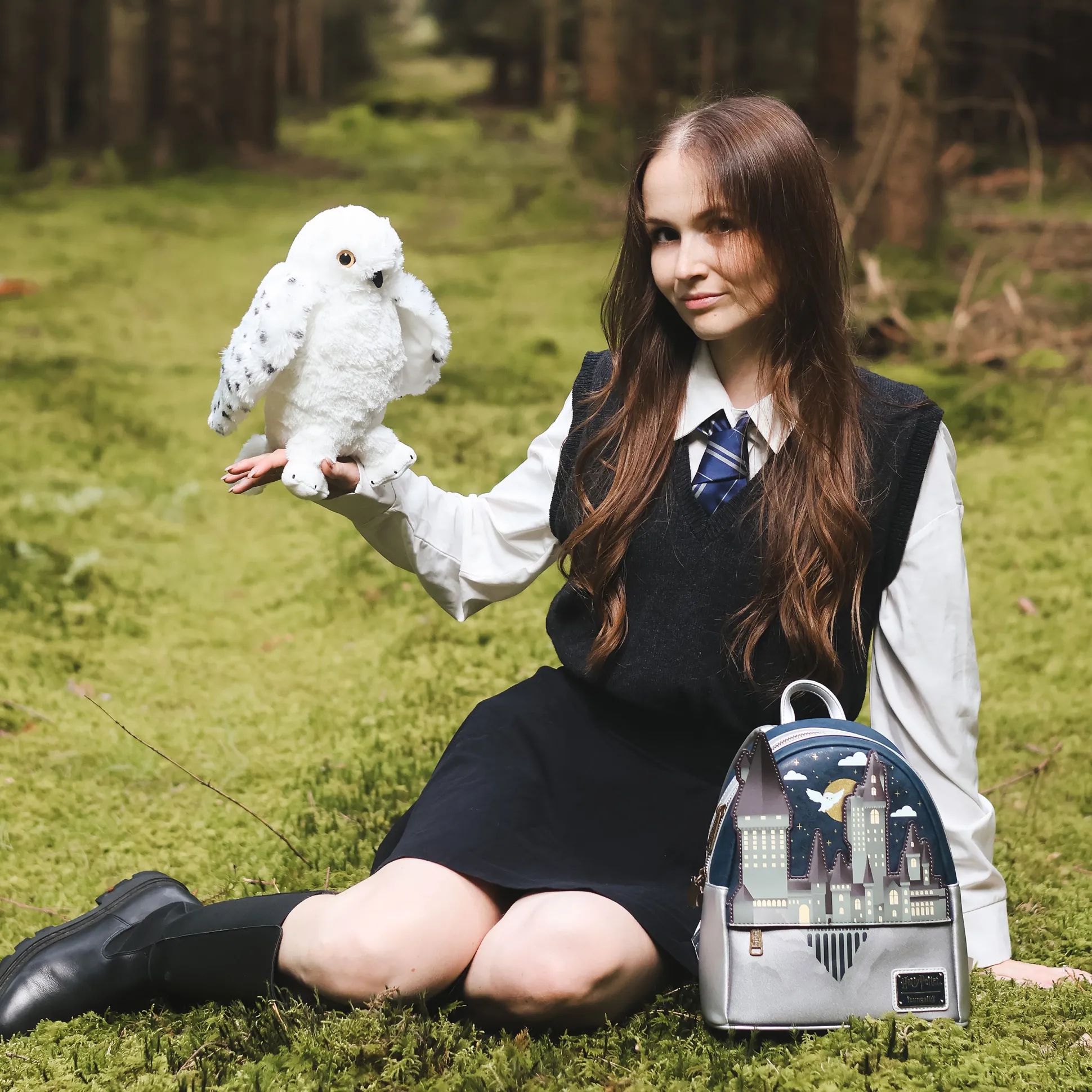 Hedwig met open vleugels pluche figuur 28 cm - Harry Potter
