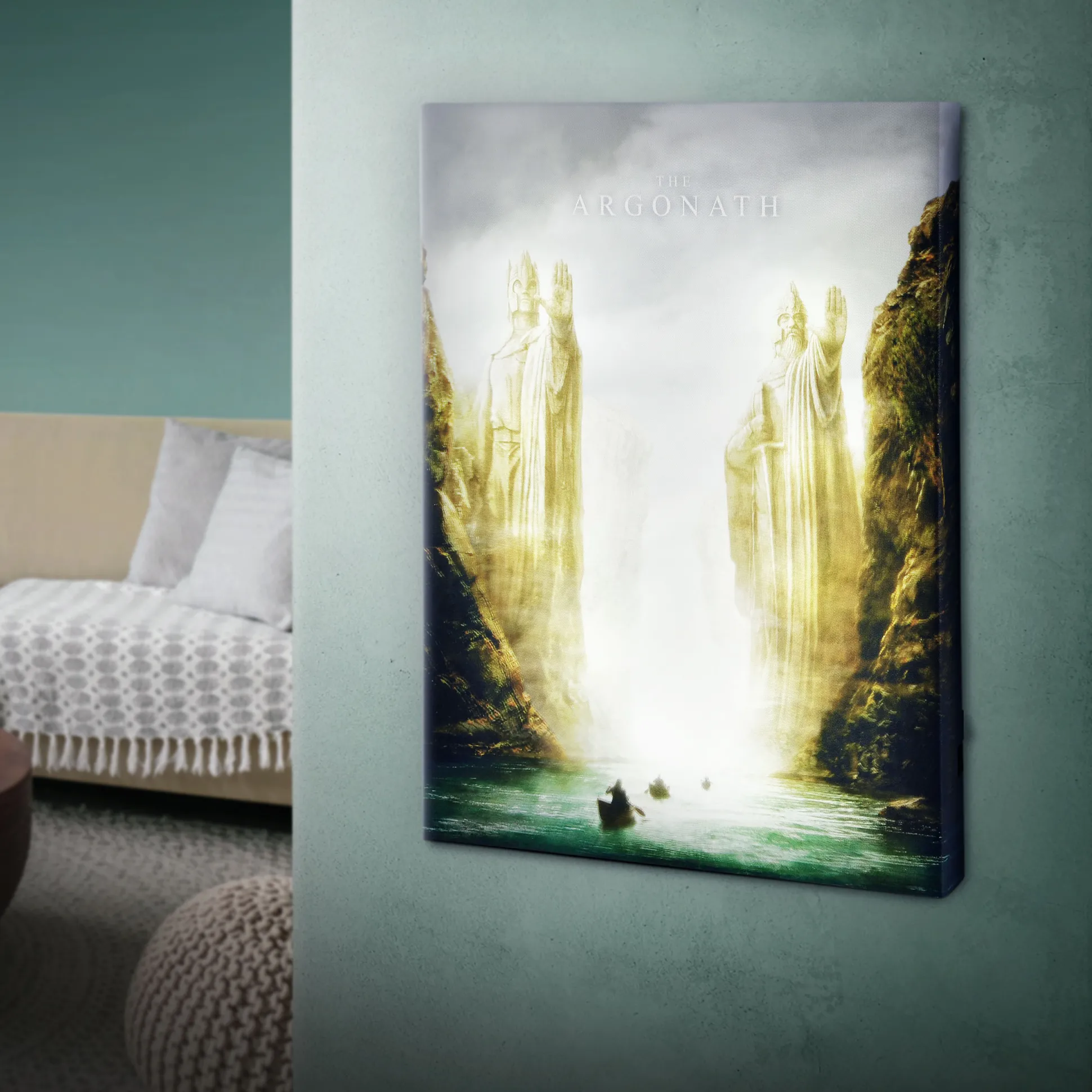 Heer der Ringen - Argonath muurschildering met licht