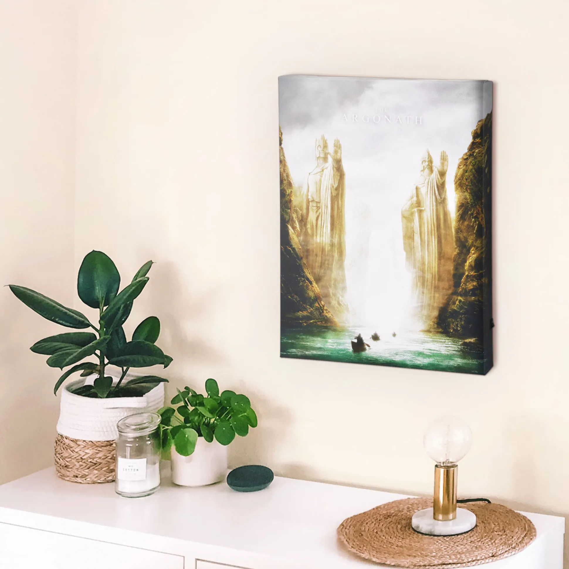 Heer der Ringen - Argonath muurschildering met licht