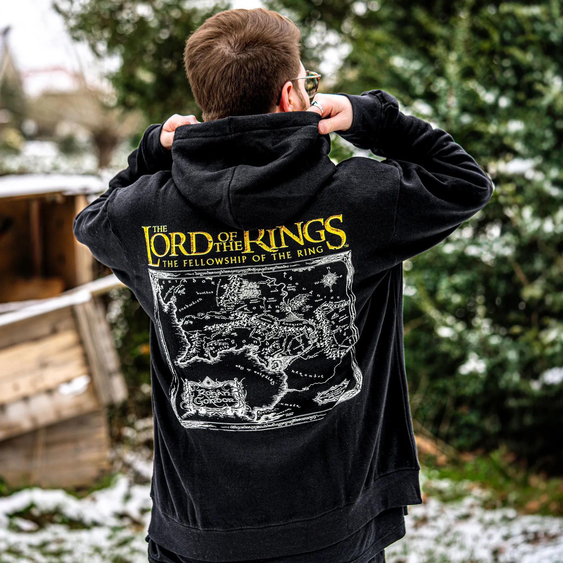 Heer der Ringen - Kaart van Midden-aarde Hoodie zwart