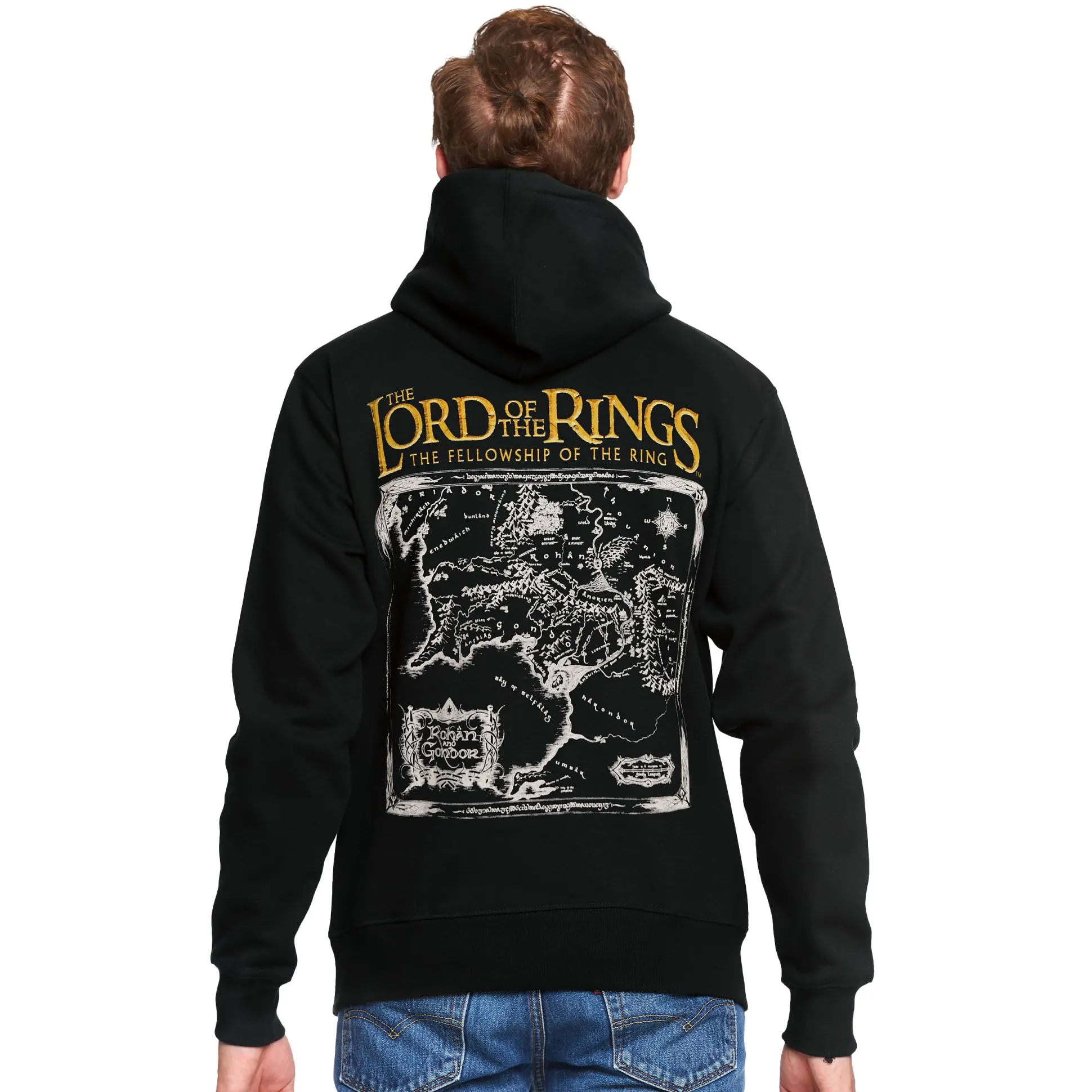 Heer der Ringen - Kaart van Midden-aarde Hoodie zwart