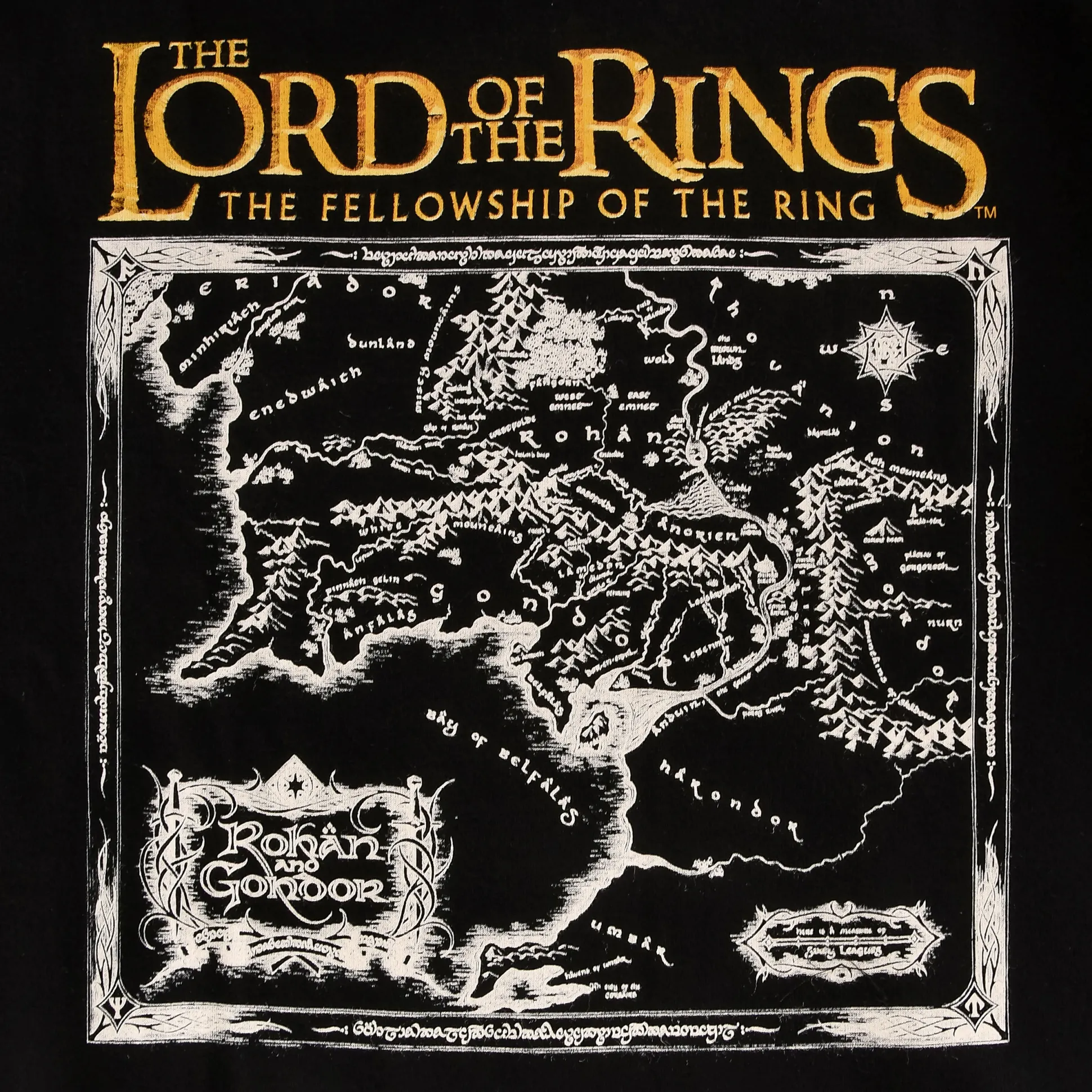 Heer der Ringen - Kaart van Midden-aarde Hoodie zwart