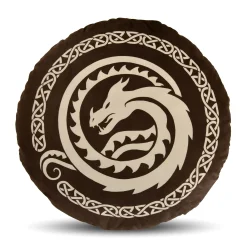 Hoe tem je een draak - Logo kussen bruin